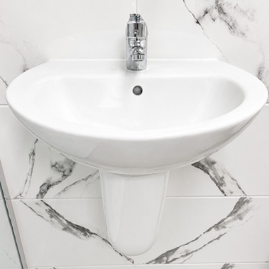 550mm One Tap Hole Handbasin & Semi Pedestal