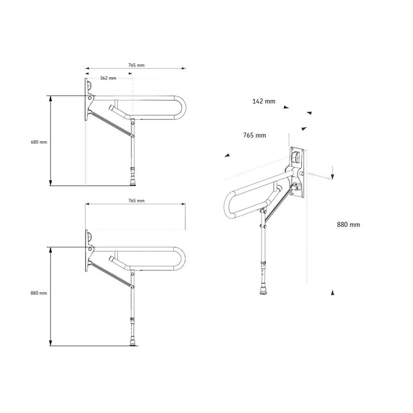Foldable Hinged Rail